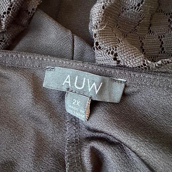 Womens Tops Size 2x Black Lace Sleeve Soft Goth Professional Business Casual - Picture 8 of 8